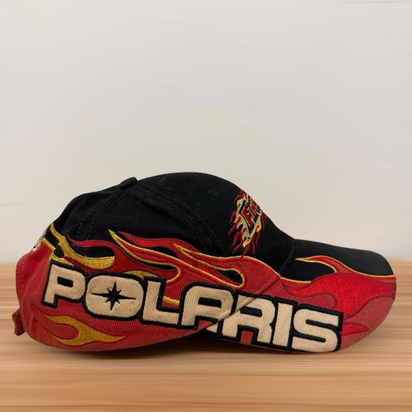 Vintage Polaris Fire One Flame Racing Embroidered Adjustable Cap Hat Adult Men’s - Picture 5 of 9